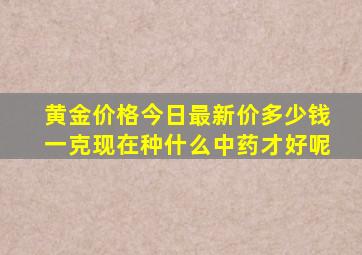 黄金价格今日最新价多少钱一克现在种什么中药才好呢
